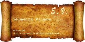 Selmeczi Vilmos névjegykártya